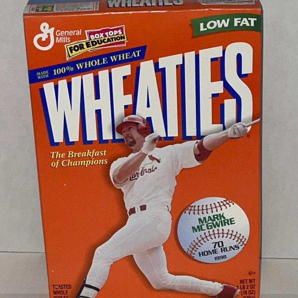 1998 Mark McGwire Wheaties  Box Unopened St. Louis Cardinals  Good Condition
